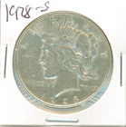 90% silver PEACE dollar - 1928-S example in nice upper circulated condition.