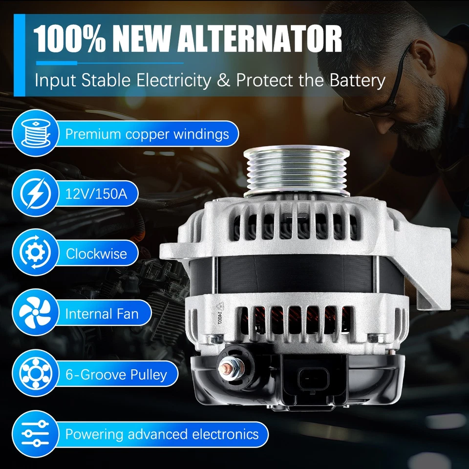 OEM Alternator For 2014-2019 Chevrolet Silverado 1500 2500 HD 3500 HD 4500 HD - Изображение 3 из 4