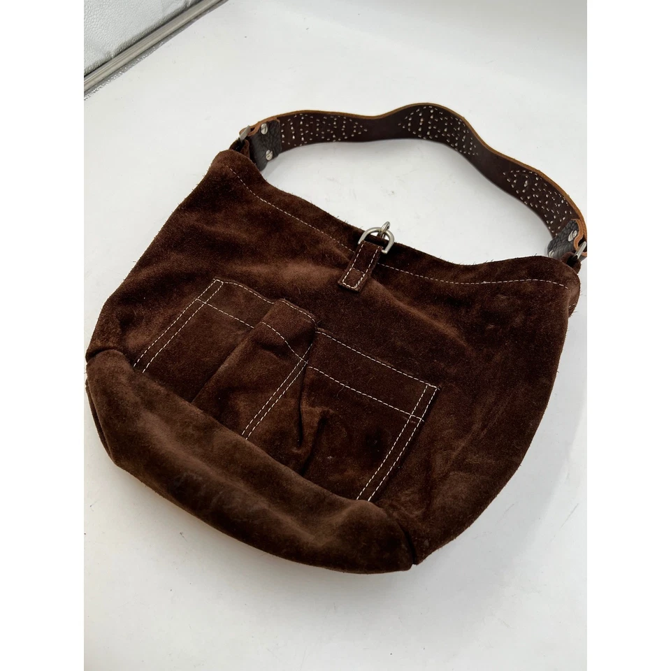 Tylie Малибу замши кожи Hobo наплечная сумка коричневый с заклепками акценты милый - Изображение 2 из 4