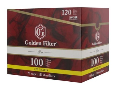 Golden Filter Slim Zigarettenfilter 6mm (40 Beutel a 120 Filter = 4.800 Filter)
