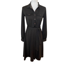 Matilda Jane Black Ink Blot Shirt Dress Long Sleeve Belted Size Small