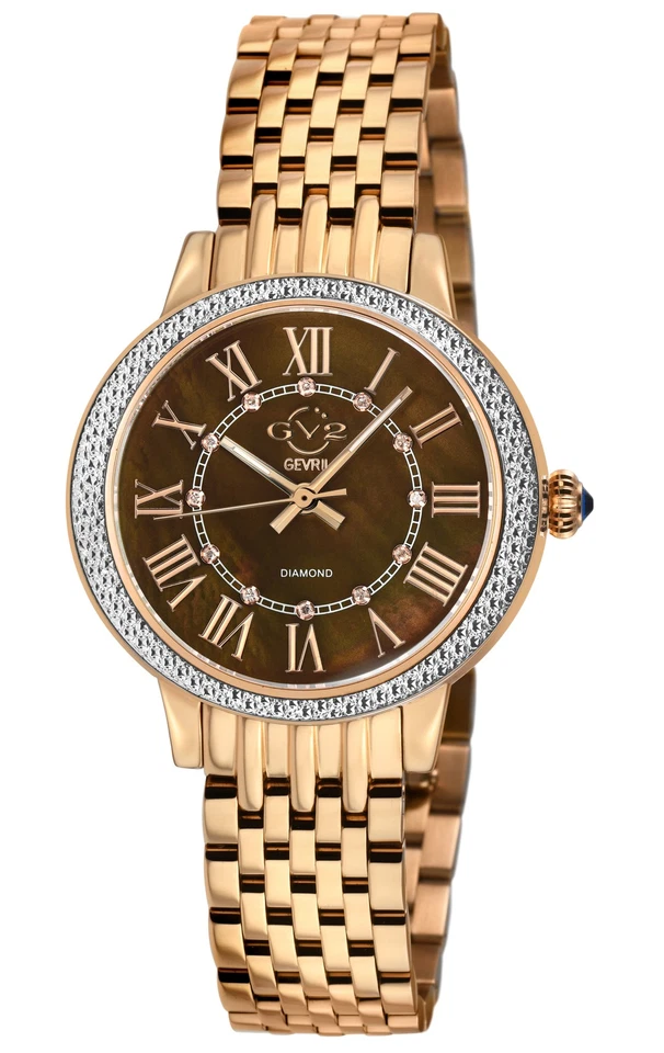 Reloj Pulsera Gv2 By Gevril Para Mujer 9157B Astor III Oro Rosa IP Acero Inoxidable