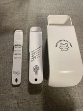 Pampered Chef Adjustable Measuring Spoon Cup Set Tablespoon Teaspoon Cup White