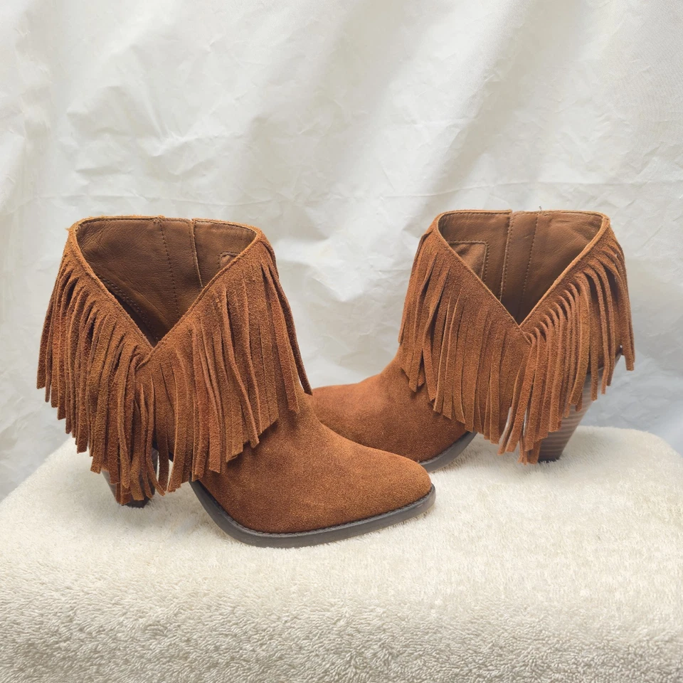 Botas occidentales Jessica Simpson para mujer joyas canela flecos, 7M Foto 2 de 4