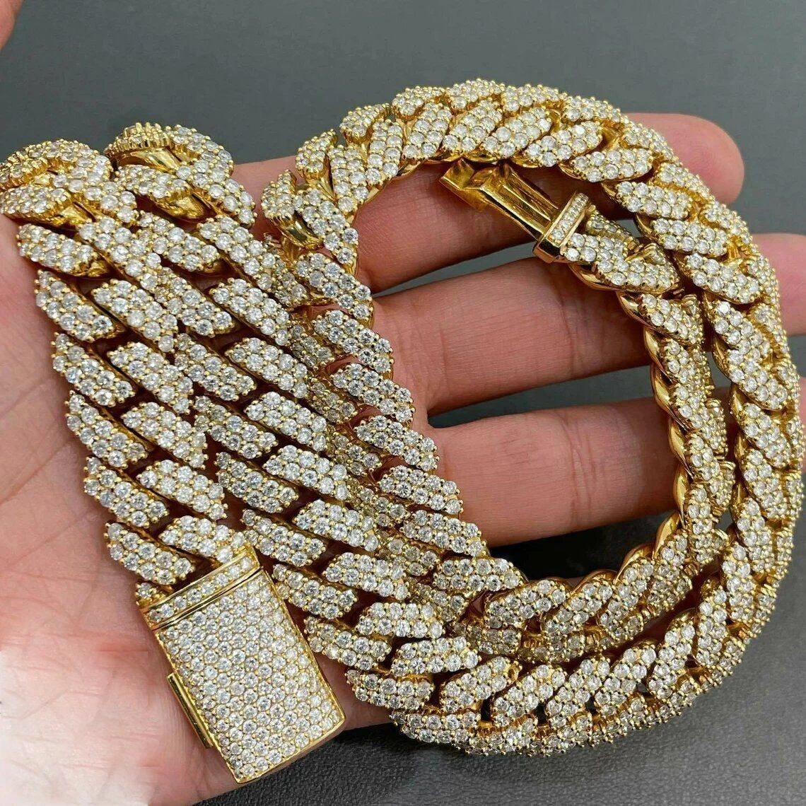 Silver plated cuban link chain deals