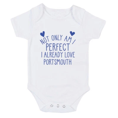 Portsmouth Perfect I already love Baby grow body suit or One Size Bib