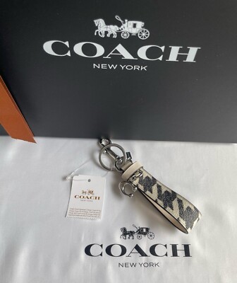 Coach Loop Bag Charm With Houndstooth Print