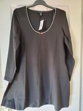 Bnwt New Look Size 20 Black Scoop Mini Dress Rose Detail Cute