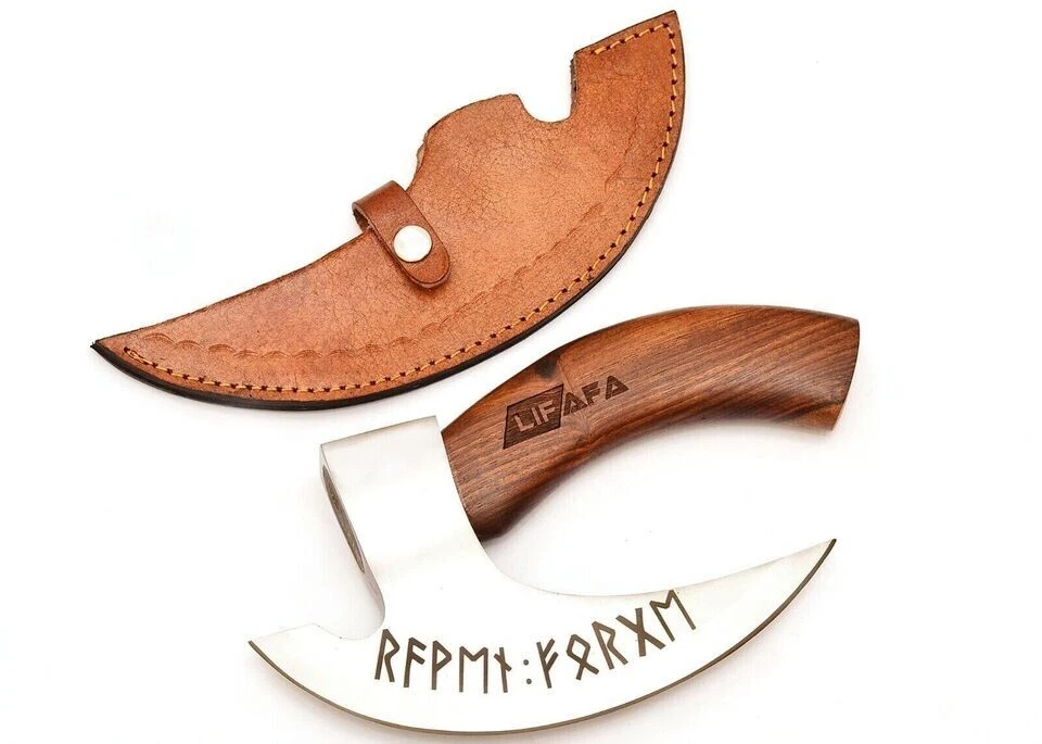 "Hacha cortadora de pizza vikinga hecha a mano hacha cortadora de pizza hacha de pizza con hoja de 8"" F1" Foto 3 de 4