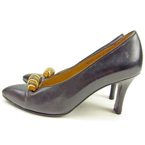Used Saint Laurent YSL Pumps Heel Gold leather motif EU34.5 US4.5 from Japan - Picture 3 of 21