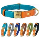 Nylon Personalized Boy Dog Collar Custom Engraved Name ID Tag Small Medium Large