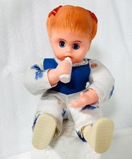 Vintage Baby Doll Head Eyes Open / Close Very Worn See Pictures Holds Bottle 9  