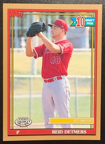2021 Topps Pro Debut Gold /50 Reid Detmers #10 Draft Pick #PD-159 - Angels