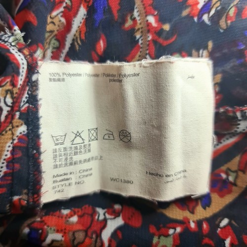 ESPRIT Size 12 Blue & Red Paisley Print Ruffled Neck Sleeveless Top - Picture 8 of 8