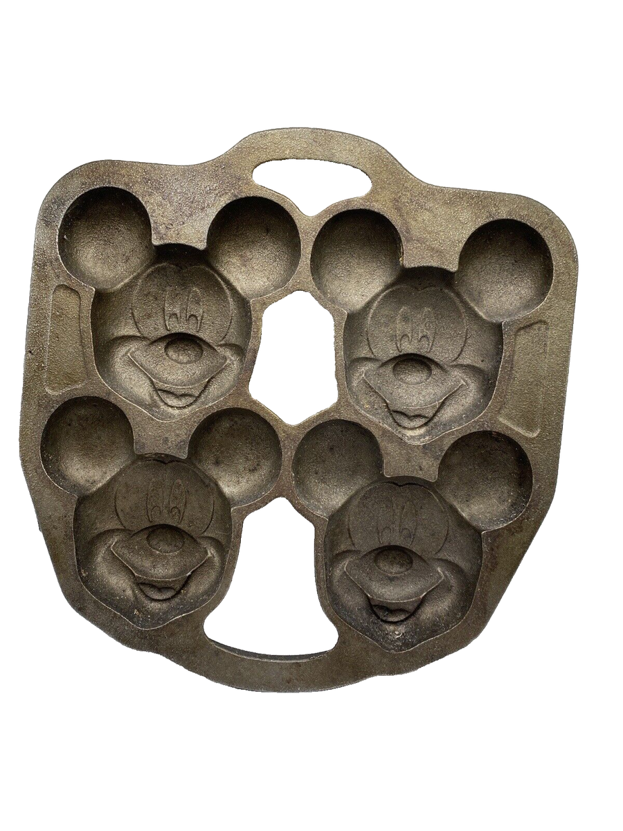 USA Mickey Mouse Cast Iron Mold Muffin Cup Cake Baking Pan