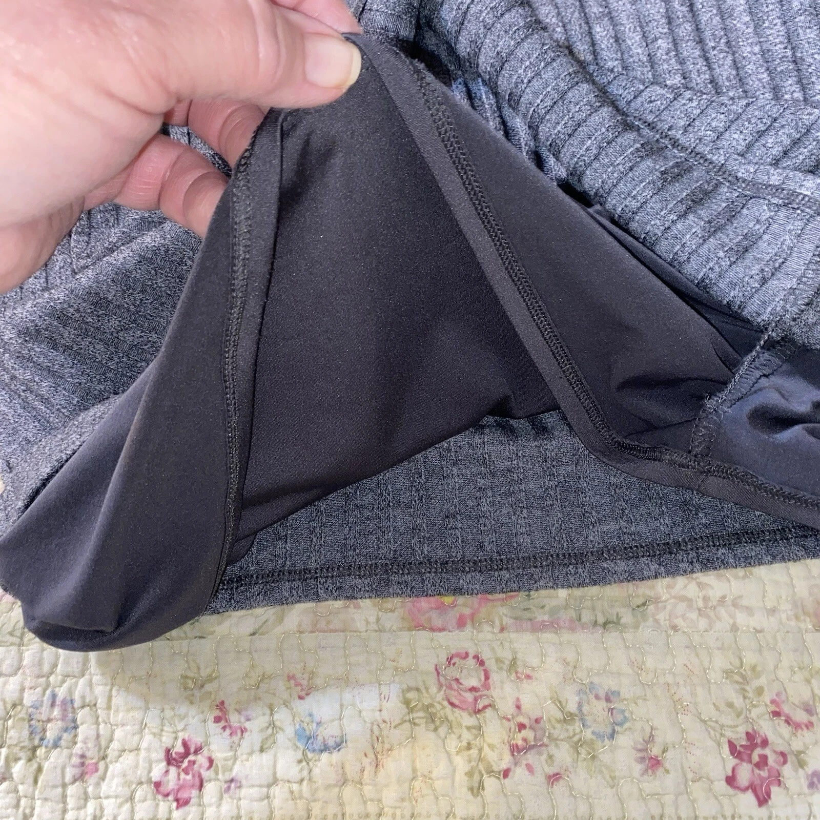 VETEMENTS WHBM Guaina a costine in maglia spalle fredde donna taglia Lg grigio slip incorporato