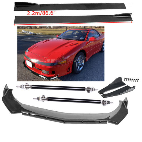 For Mitsubishi 3000GT Carbon Fiber Front Bumper Lip Side Skirt Strut Rods K - Picture 9 of 19