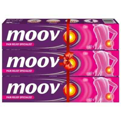 Moov Fast Pain Relief Cream With Nilgiri Oil 30g Ayurvedic Salbe (3er Pack)