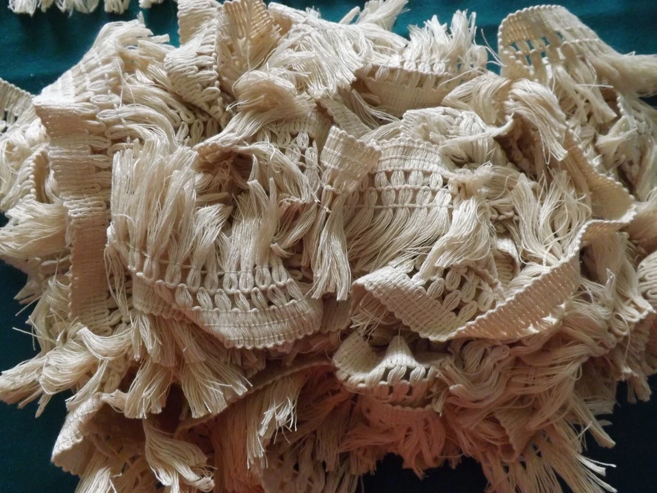 galon à franges, en coton, 12.10 m X 5.5 cm, vintage - Photo 3/4