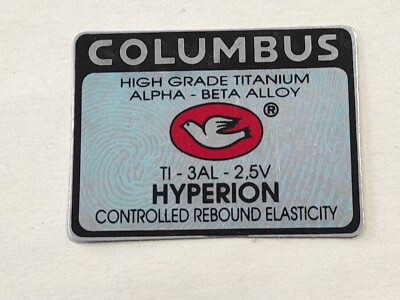 Fahrrad Aufkleber Schläuche COLUMBUS HYPERION Titan Decal Sticker