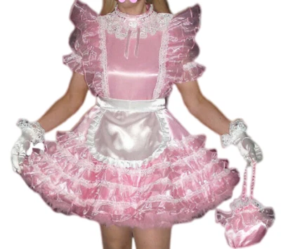 Sissy maid satin organza dress cosplay costume Tailor-made