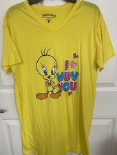 Looney Tunes Tweety Bird OSFM Sleep Shirt Long Vintage I WUV YOU