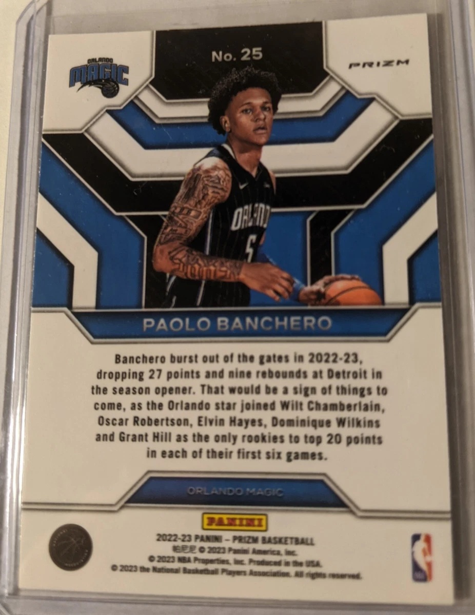 2022-23 Prizm Paolo Banchero Emergent Green Prizm Rookie RC #25 Magic