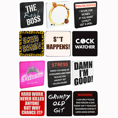 Neuheit Untersetzer Getränke Matte Geschenk Bier lustiges Geschenk Tasse Becher Kaffee Tee Designs