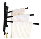 Oil Rubbed Bronze Swing Out Towel Racks for Bathroom Holder 3-Arm Round Bar