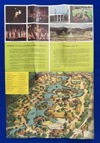 Vintage 1960s Polynesian Cultural Center Honolulu Hawaii Brochure & Map - Picture 4 of 4
