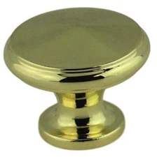 (5 Pack) 1 inch Peaked Small Knob Polished Brass