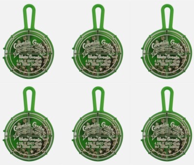 (6) Packs Water Gremlin Z700-R Round Tin Split Shot Selector 78pc Per Pack  New