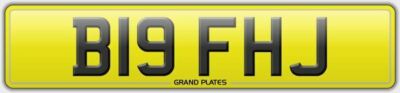 BIG REG B19 FHJ NUMBER PLATE INITIALS REGISTRATION ASSIGNED FREE NO FEES RARE FJ