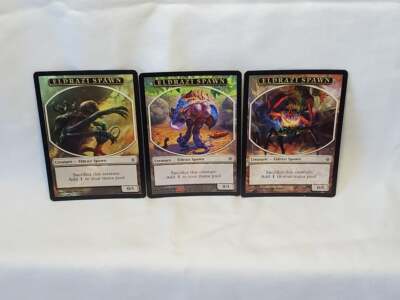 Magic The Gathering MTG 3x 0/1 Eldrazi Spawn Token ROE (1 of Each Art)