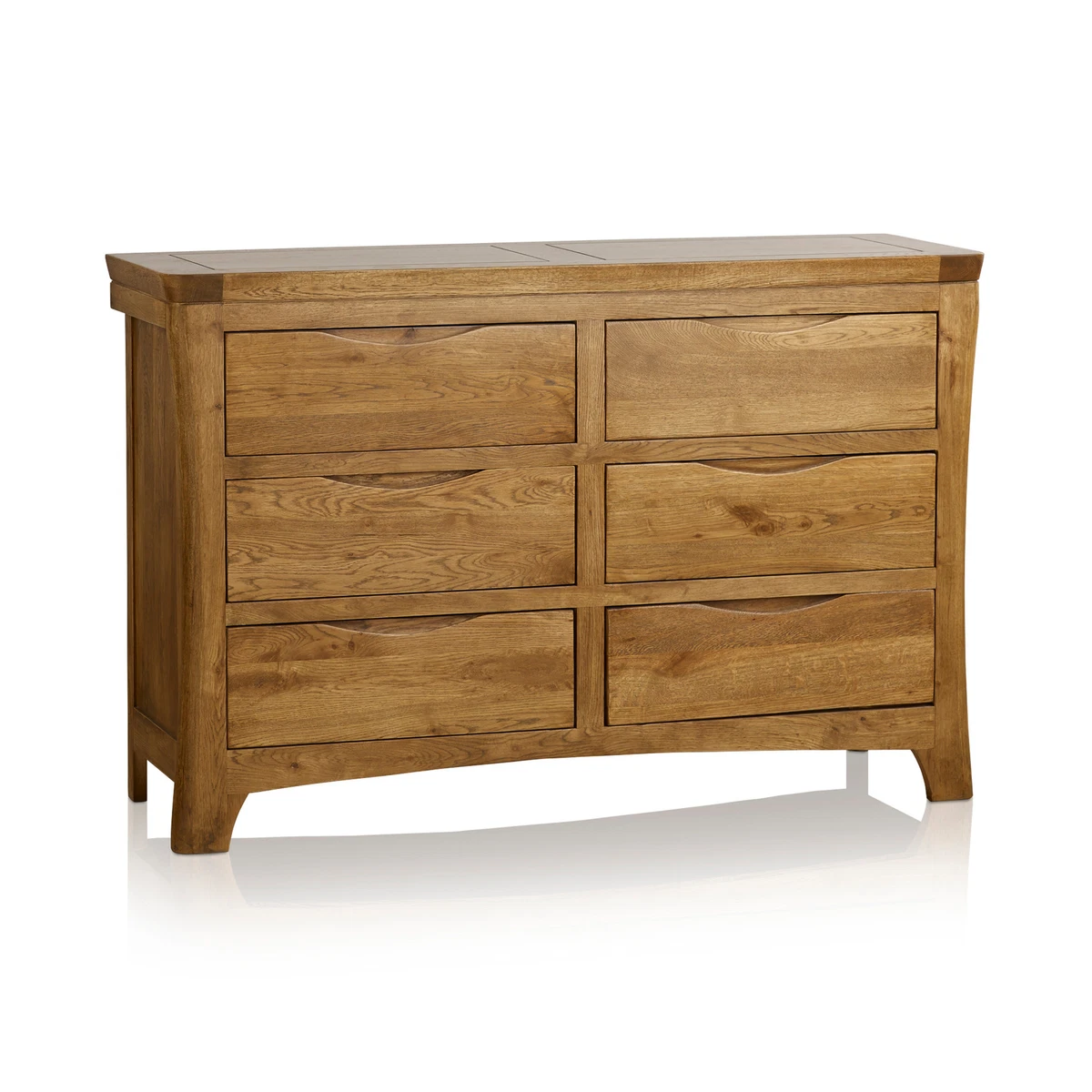 Oak Furnitureland Orrick Rustic Solid Oak 6 Drawer Chest of Drawers RRP 499.99