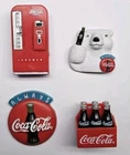 Coca-Cola Coke Brand 4 VINTAGE Magnets 1995 Polar Bear Bottles Vending Machine