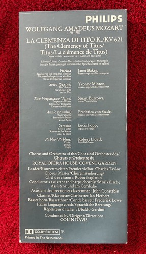 Mozart: LA CLEMENZA DI TITO Colin Davis Baker Von Stade Minton 3 Casette Box Set - Picture 4 of 4