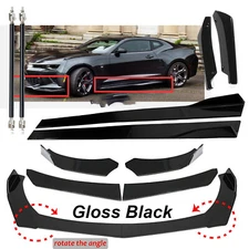 Front Bumper Lip Spoiler Splitter 86.6" Side Skirt For Chevrolet Camaro