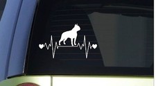 Boston Terrier heartbeat lifeline I182 8" wide Sticker decal