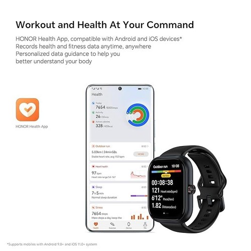 Honor Choice Haylou Bluetooh Watch 1.95" AMOLED Display Health monitor GPS - Picture 8 of 14