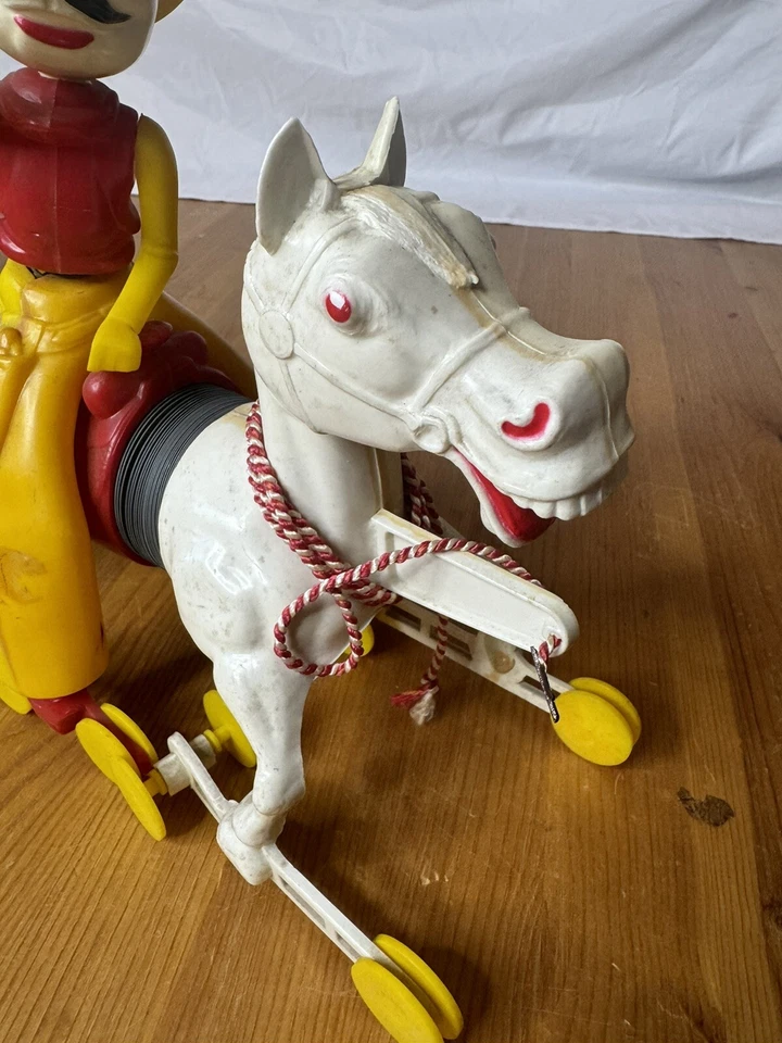 MR. COWBOY VINTAGE SLINKY PULL TOY HORSE RARE - Image 2 of 4