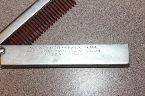 Vtg Sterling Silver Folding Comb W.W. Heidelbaugh 1923-1924 President Lancaster - 第 2/10 張圖片