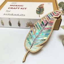 3PCS Craft Kits for Adults, Mixed Colour Leaf Mosaic Kit, Creative DIY Colour...