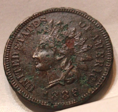 1886 XF Details T1 FULL Liberty Indian Head Cent Penny Tougher Early Date TYPE 1