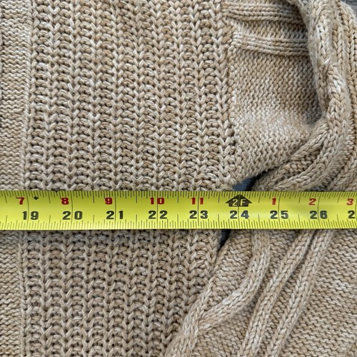 Old Navy Cable Knit 100% Cotton Fisherman Sweater Sz XL Natural Beige Pullover - Picture 13 of 14