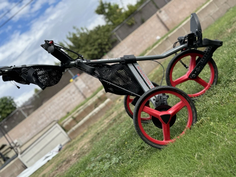 Carro de empuje de golf Sun Mountain Speed GX rojo plegable de 3 ruedas con portavasos Foto 2 de 4