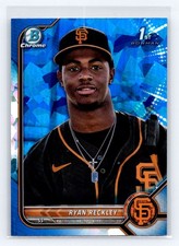 2022 Bowman Chrome 1st Sapphire Edition #BCP-163 Ryan Reckley Giants