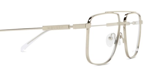 Alexander McQueen AM0480O Eyeglasses Male Silver 57mm New 100% Authentic - 第 5/8 張圖片