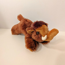 Aurora Wynn Woolly Mammoth Flopsie Plush Stuffed Animal Prehistoric Brown 9"