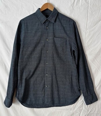 John Varvatos Star USA Lightweight Micro Plaid Button Up Cotton Shirt Men's M